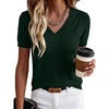 ANRABESS Womens Short Sleeve Sweater Top Wool Blend Business Casual Outfits(Drak Green)