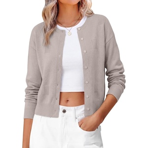 ANRABESS Cardigan Sweaters for Women 2026 Fall Outfits(Grey Khaki)