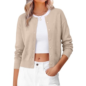 ANRABESS Cardigan Sweaters for Women 2026 Fall Outfits(Light Khaki)