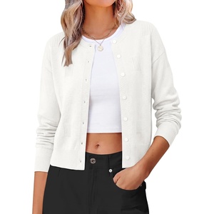 ANRABESS Cardigan Sweaters for Women 2026 Fall Outfits(White)