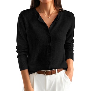 ANRABESS Cardigan Sweaters for Women Lightweight Fall Outfits(Black)