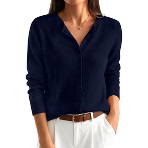 ANRABESS Cardigan Sweaters for Women Lightweight Fall Outfits(Navy Blue)