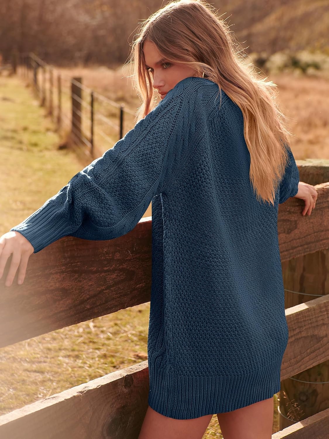 image:imageANRABESS Sweater Dress for Women Oversized Cable Knit Fall Long SleeveNavy