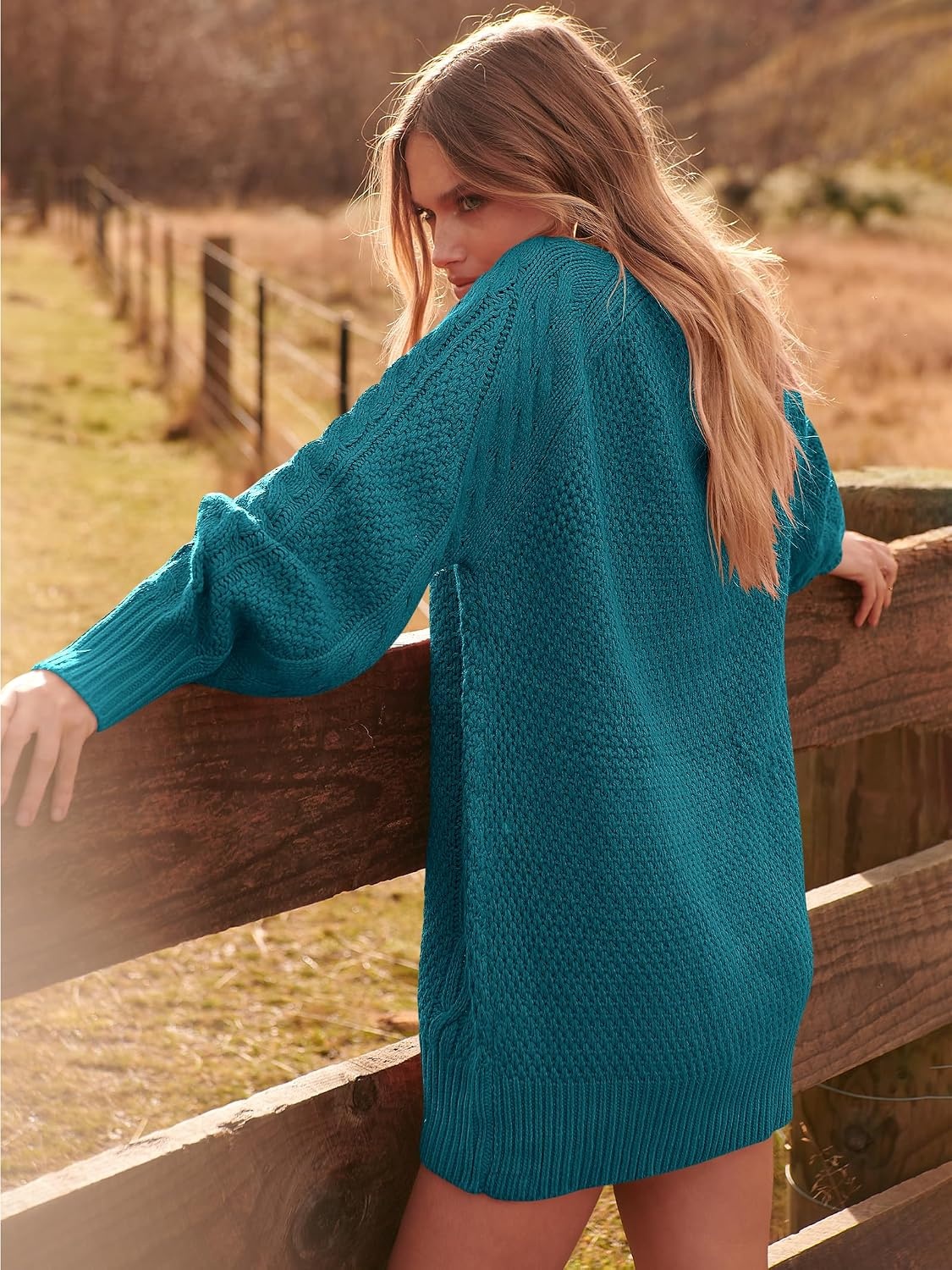 image:imageANRABESS Sweater Dress for Women Oversized Cable Knit Fall Long SleeveOpal