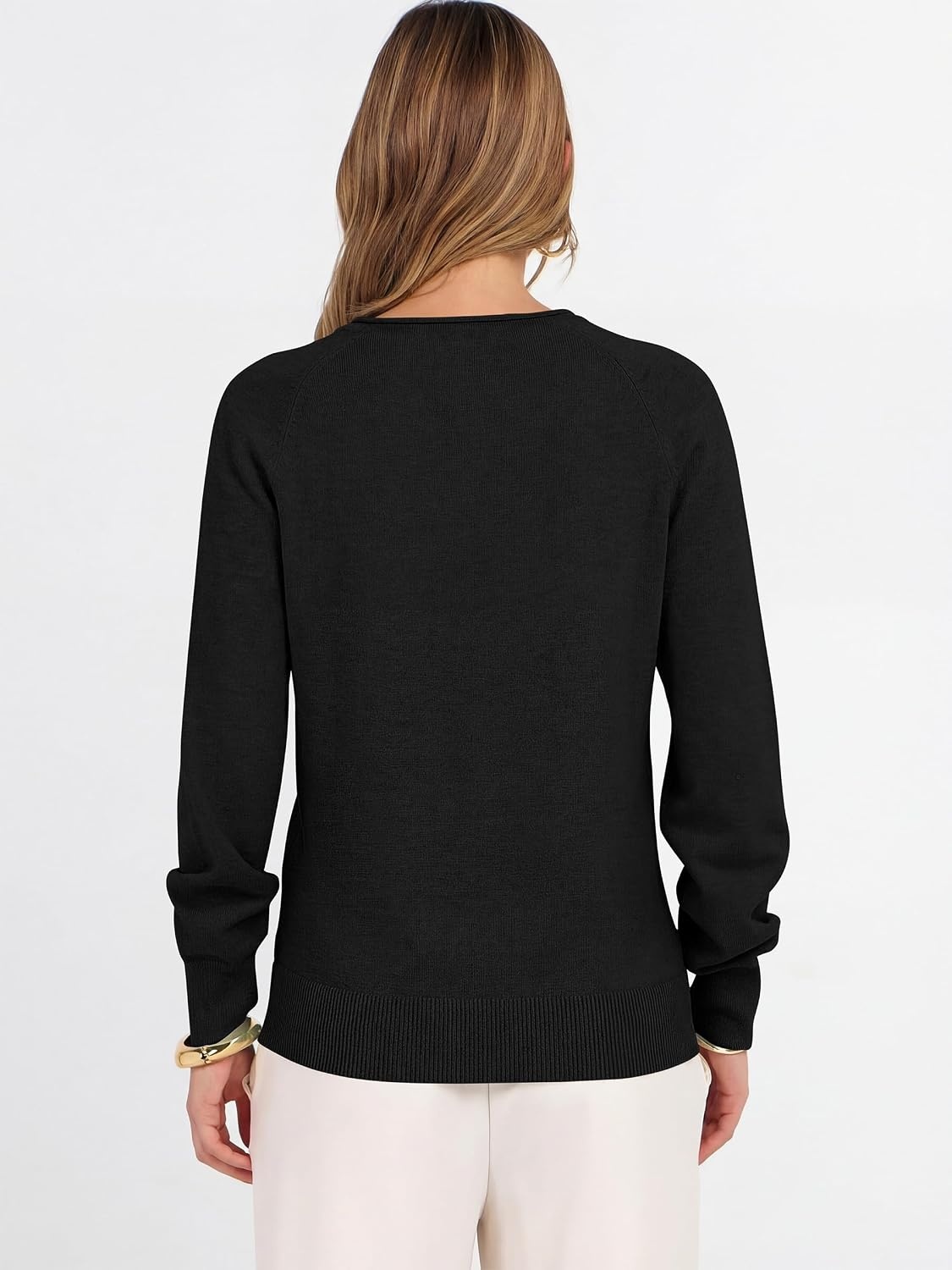 image:imageANRABESS Women Long Sleeve Rolled Neck Fall Lightweight Sweaters TopBlack