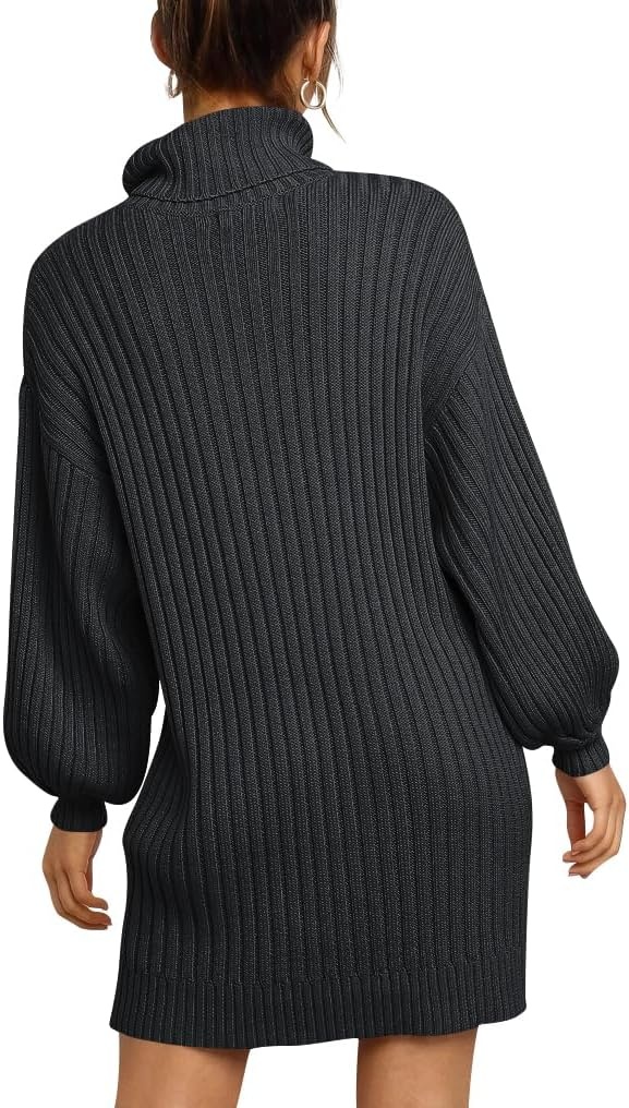 image:imageANRABESS Women Oversized Cowl Neck Fall Long Sleeve Sweater DressBlack
