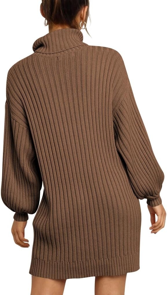image:imageANRABESS Women Oversized Cowl Neck Fall Long Sleeve Sweater DressCamel