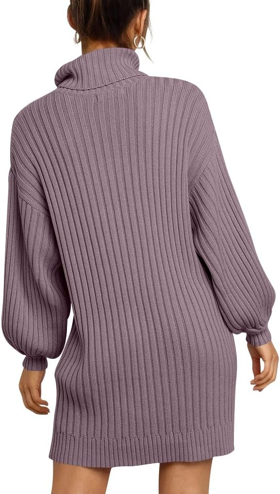 image:imageANRABESS Women Oversized Cowl Neck Fall Long Sleeve Sweater DressPurple