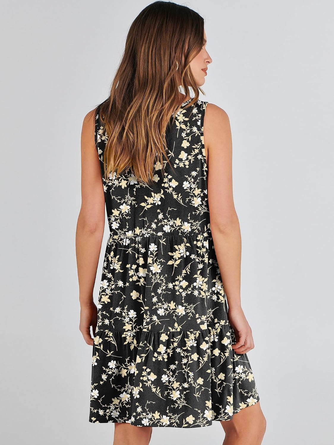 image:imageANRABESS Women Summer Sleeveless Mini Dress Casual Tank SundressBlack Floral