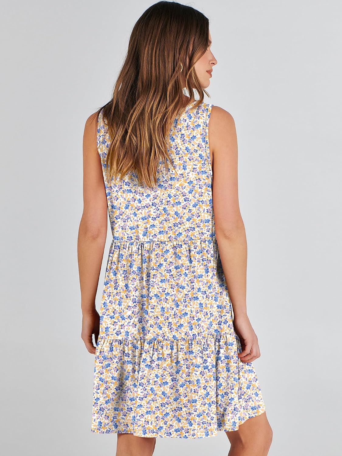image:imageANRABESS Women Summer Sleeveless Mini Dress Casual Tank SundressBlue Purple Floral