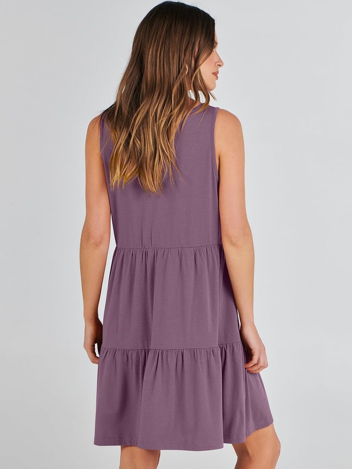 image:imageANRABESS Women Summer Sleeveless Mini Dress Casual Tank SundressPurple