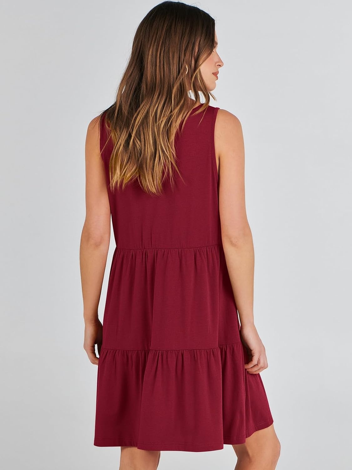 image:imageANRABESS Women Summer Sleeveless Mini Dress Casual Tank SundressRed