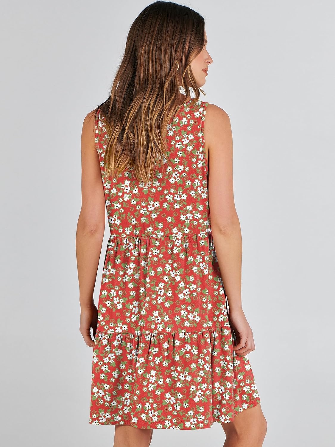 image:imageANRABESS Women Summer Sleeveless Mini Dress Casual Tank SundressRed Floral