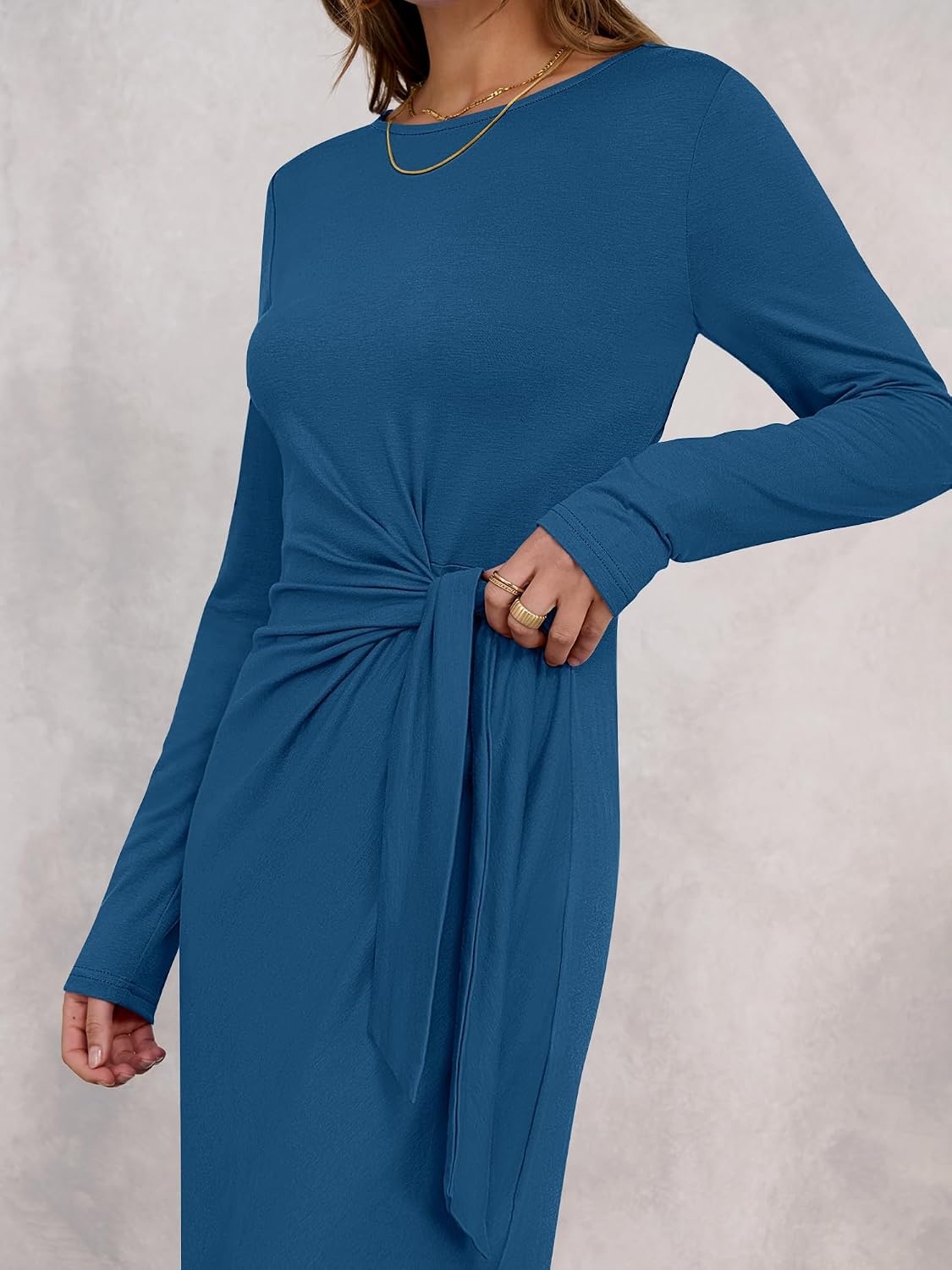 image:imageANRABESS Womens Fall Long Sleeve Casual Maxi DressCyan