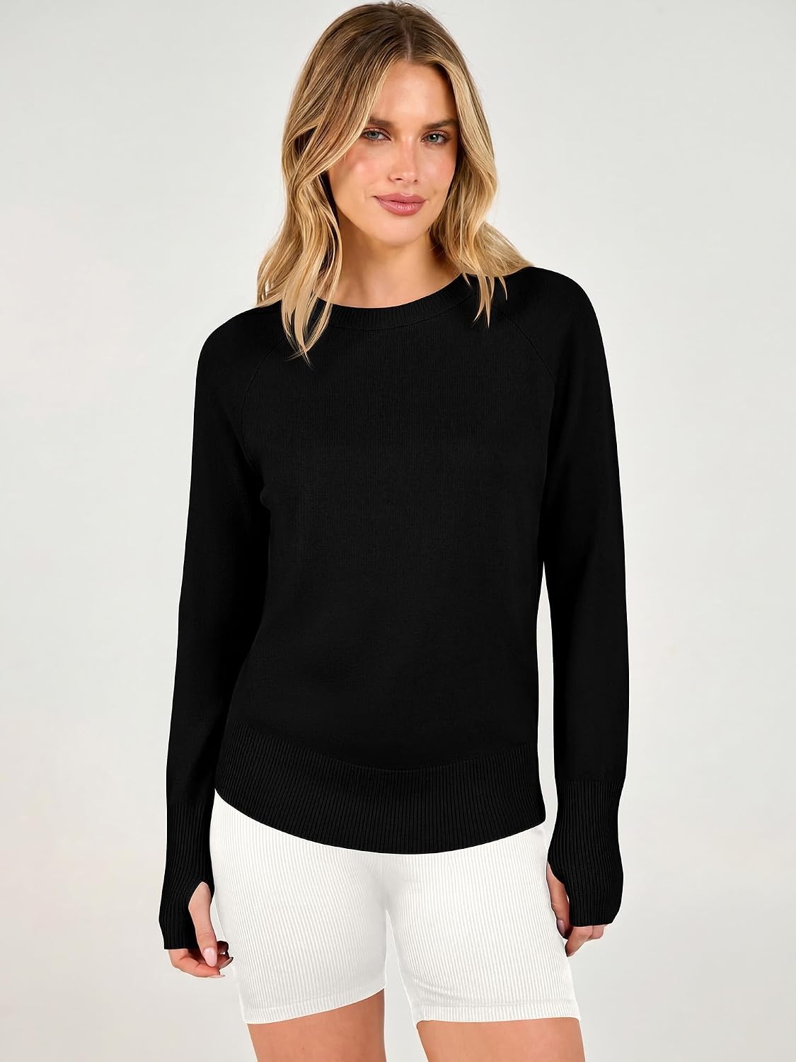 image:imageANRABESS Womens Fall Long Sleeve Lightweight SweatersBlack