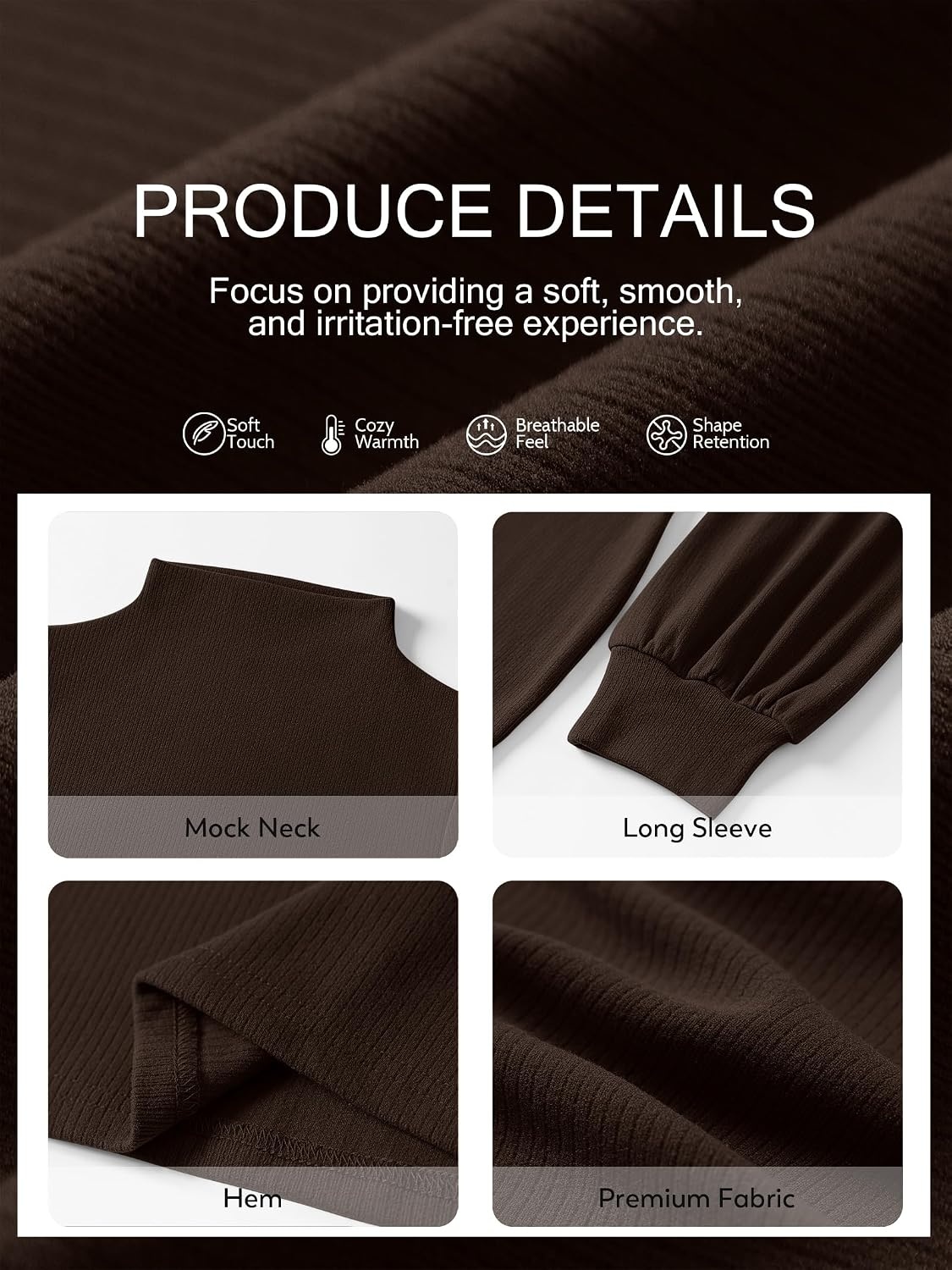 image:imageANRABESS Womens Fall Turtle Neck Long Sleeve Bodycon Mini Sweater DressesBrown