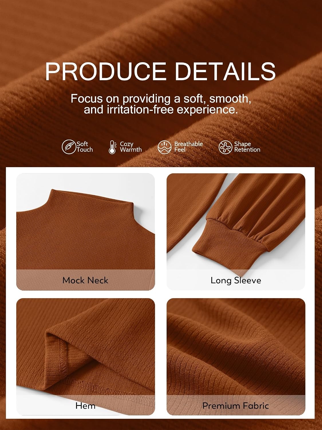 image:imageANRABESS Womens Fall Turtle Neck Long Sleeve Bodycon Mini Sweater DressesCaramel