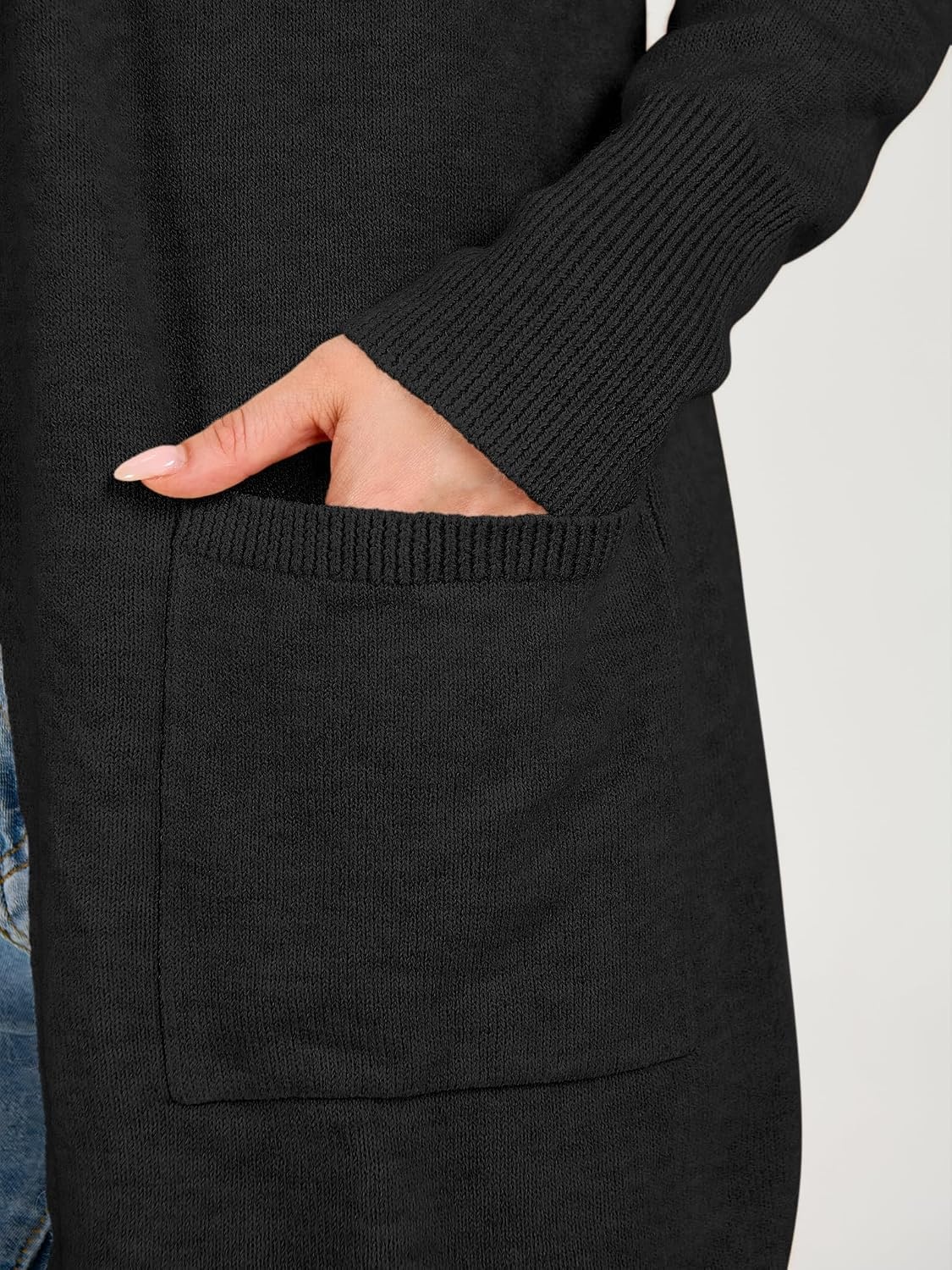 image:imageANRABESS Womens Lightweight Long Cardigan Sweaters 2026 Fall OutfitsBlack