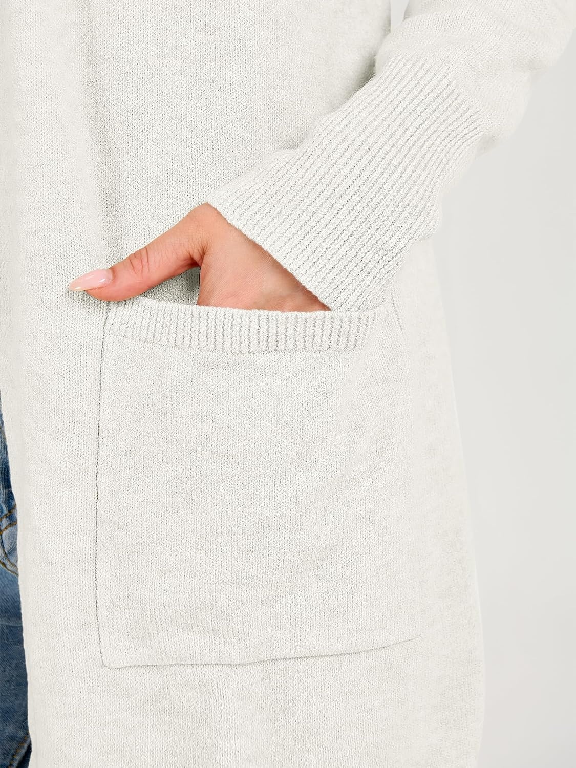 image:imageANRABESS Womens Lightweight Long Cardigan Sweaters 2026 Fall OutfitsCream White