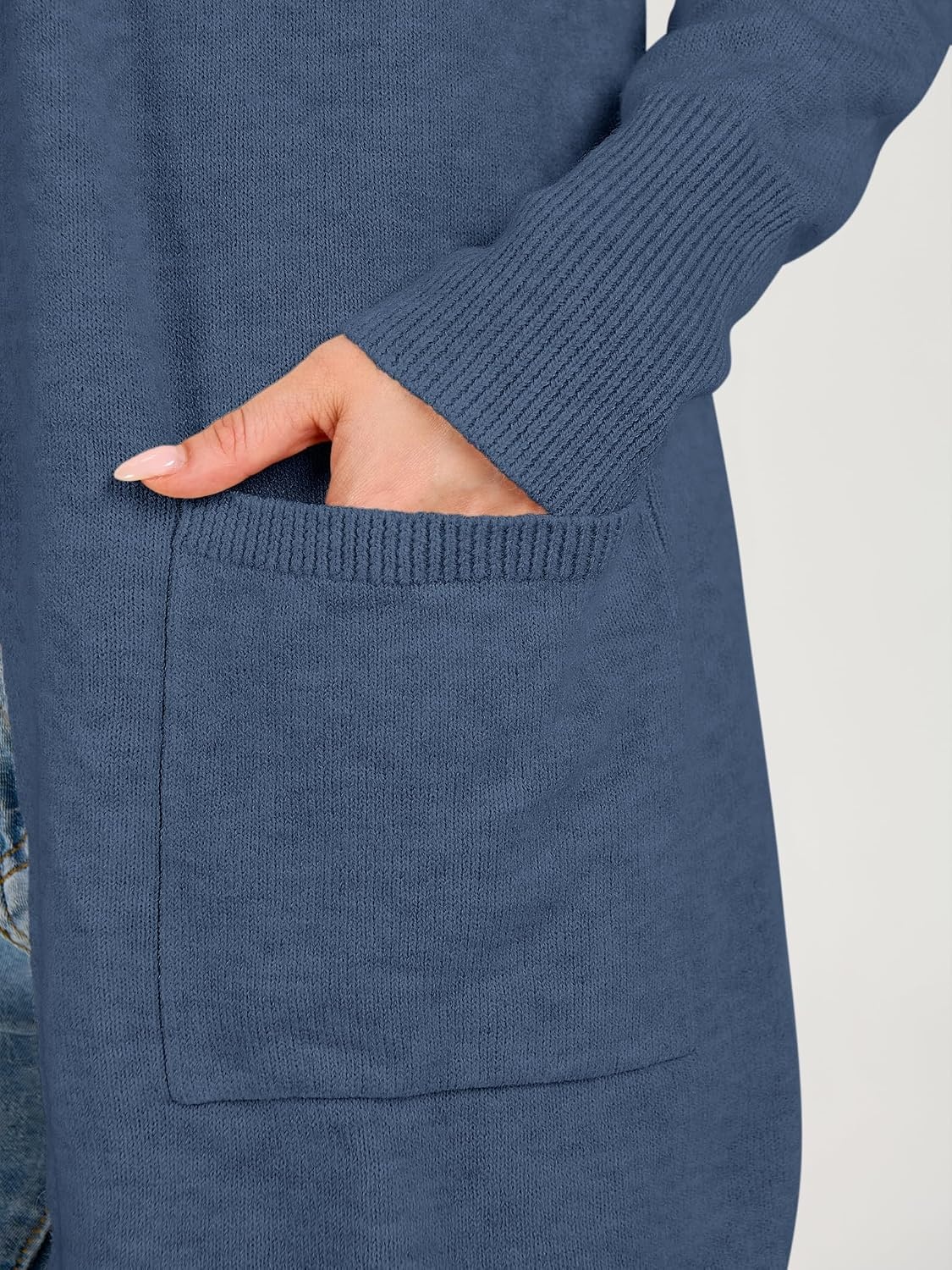 image:imageANRABESS Womens Lightweight Long Cardigan Sweaters 2026 Fall OutfitsDeep Blue