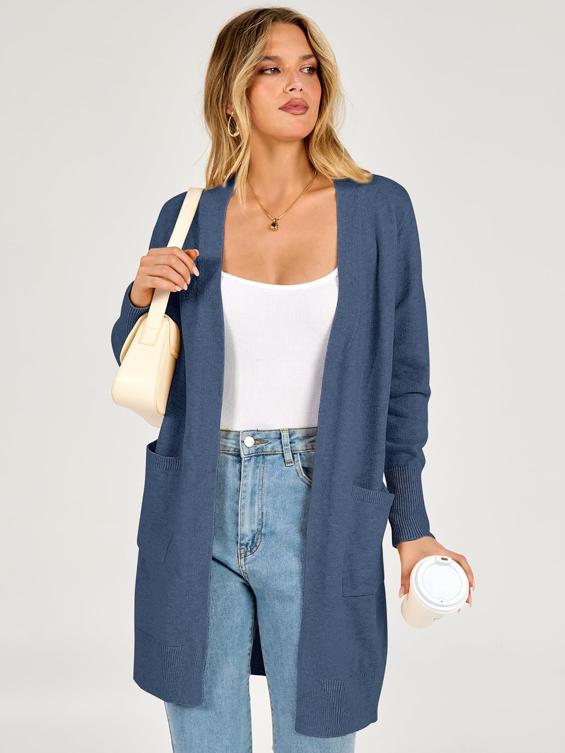 image:imageANRABESS Womens Lightweight Long Cardigan Sweaters 2026 Fall OutfitsDeep Blue