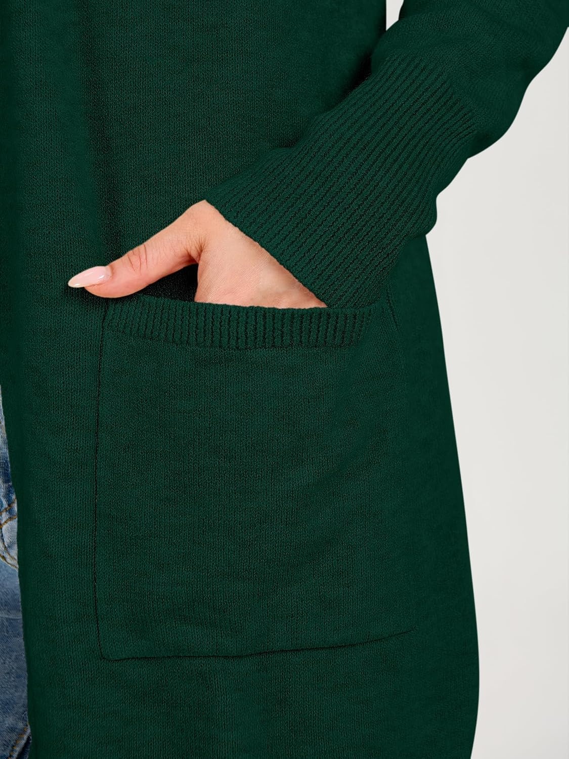 image:imageANRABESS Womens Lightweight Long Cardigan Sweaters 2026 Fall OutfitsForest Green