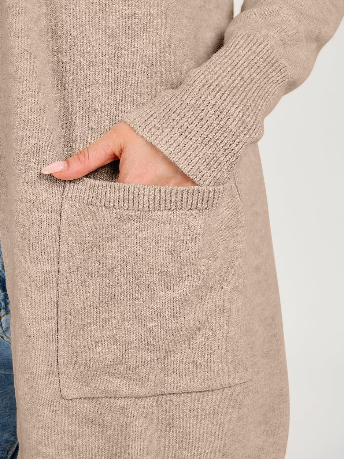 image:imageANRABESS Womens Lightweight Long Cardigan Sweaters 2026 Fall OutfitsLight Khaki