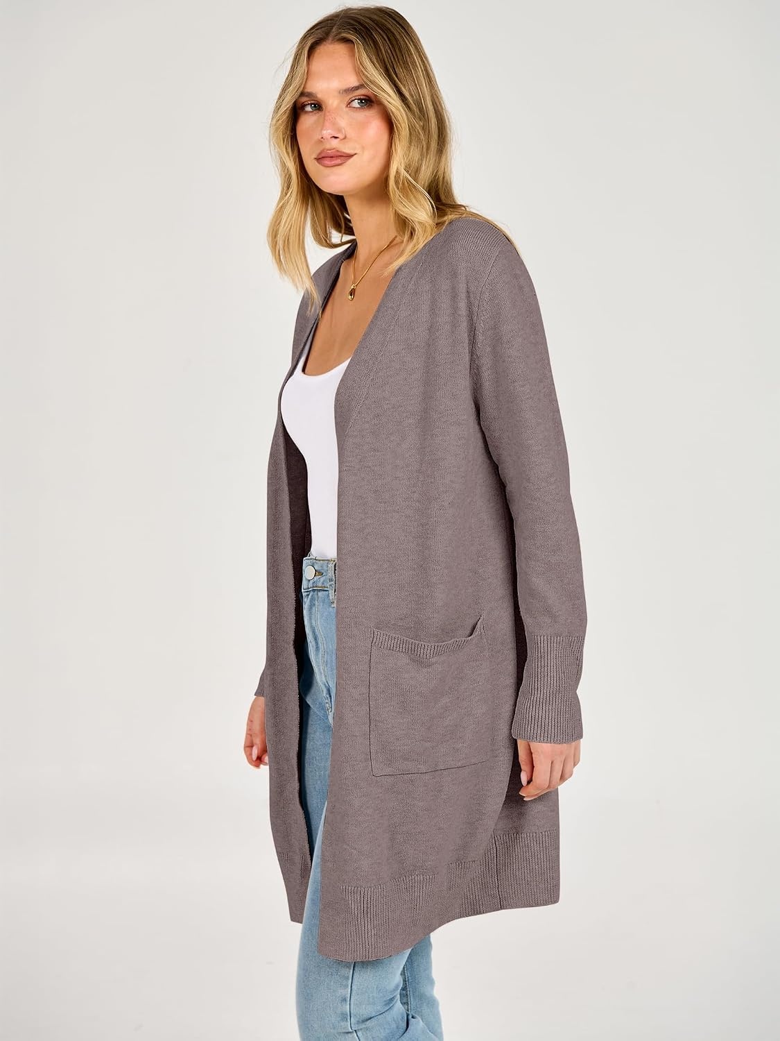 image:imageANRABESS Womens Lightweight Long Cardigan Sweaters 2026 Fall OutfitsMauve