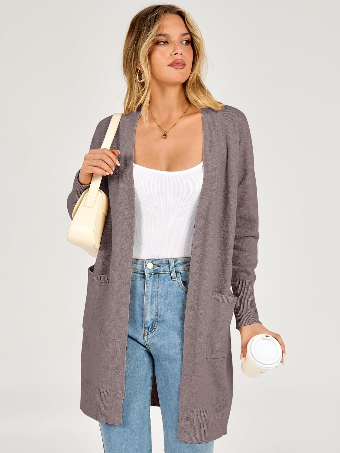 image:imageANRABESS Womens Lightweight Long Cardigan Sweaters 2026 Fall OutfitsMauve