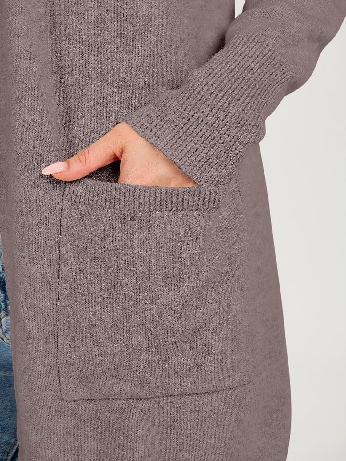 image:imageANRABESS Womens Lightweight Long Cardigan Sweaters 2026 Fall OutfitsMauve