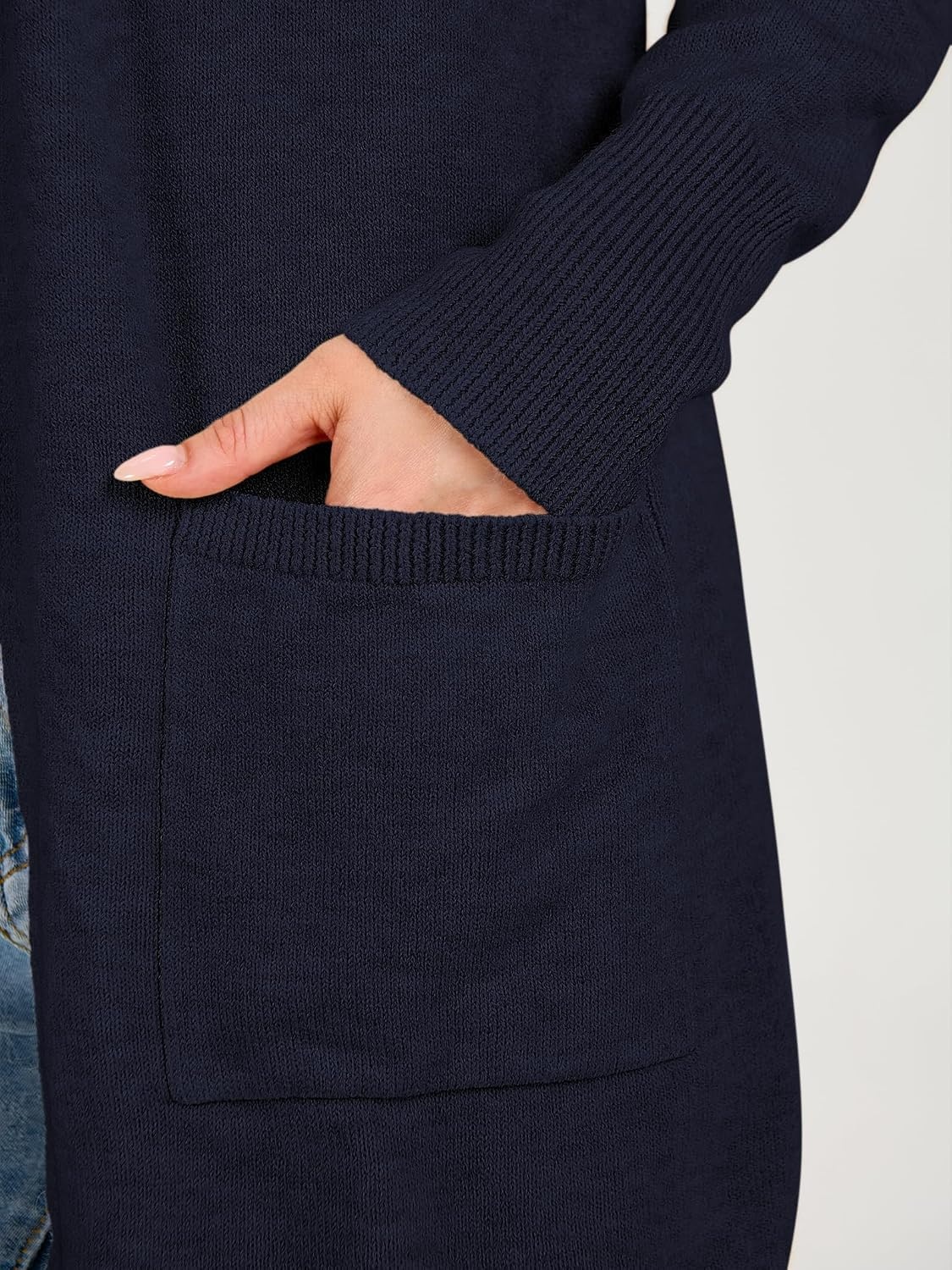 image:imageANRABESS Womens Lightweight Long Cardigan Sweaters 2026 Fall OutfitsNavy Blue