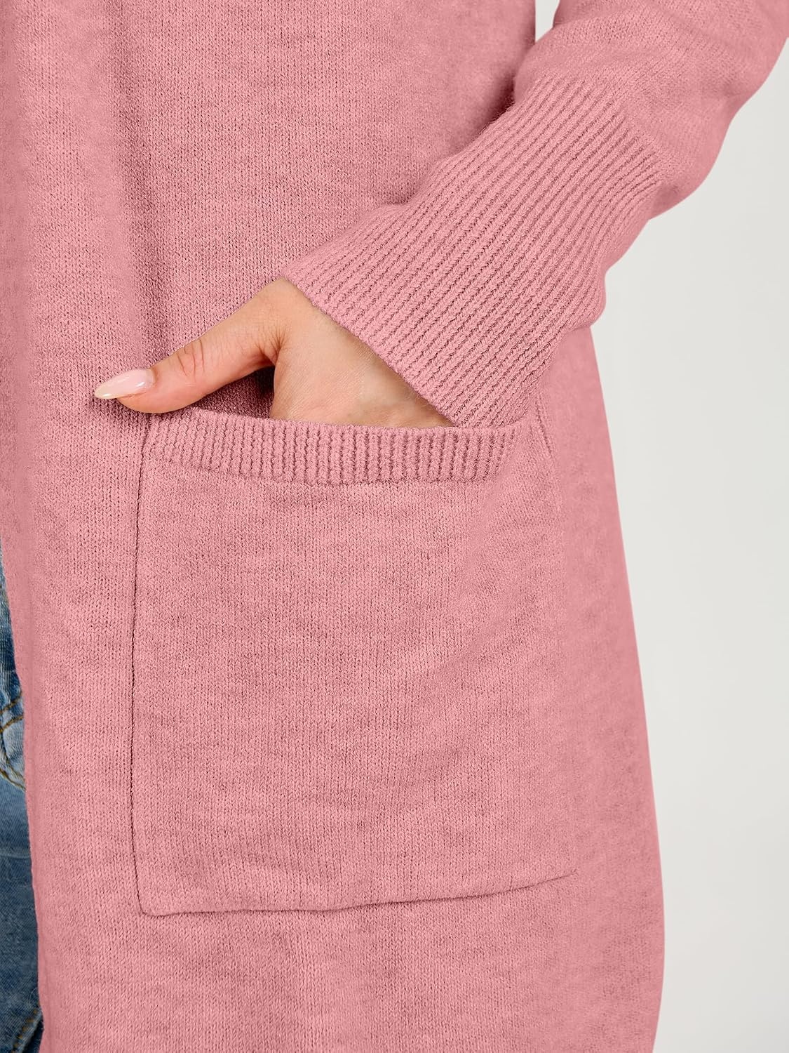 image:imageANRABESS Womens Lightweight Long Cardigan Sweaters 2026 Fall OutfitsPink