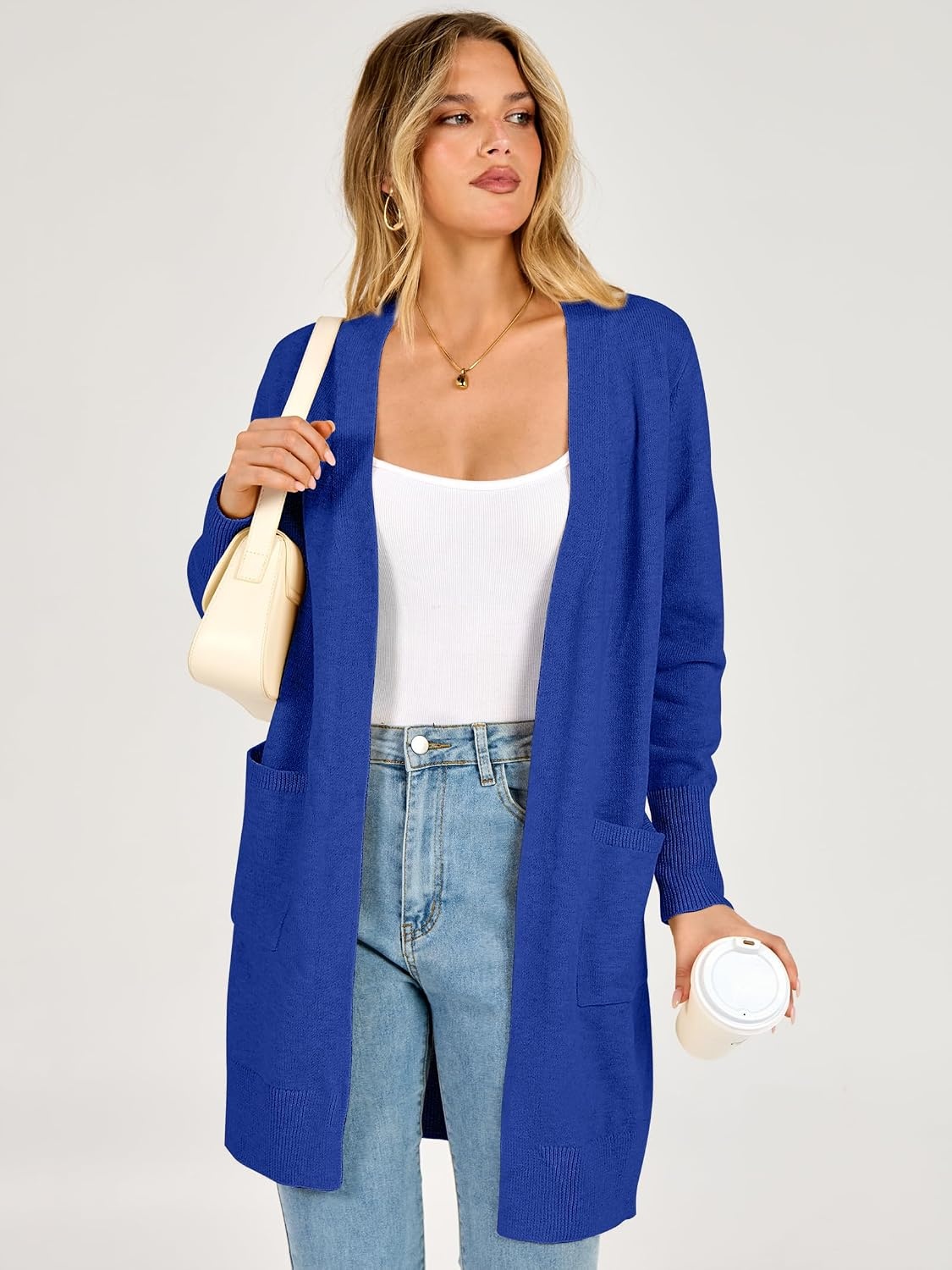 image:imageANRABESS Womens Lightweight Long Cardigan Sweaters 2026 Fall OutfitsRoyal Blue