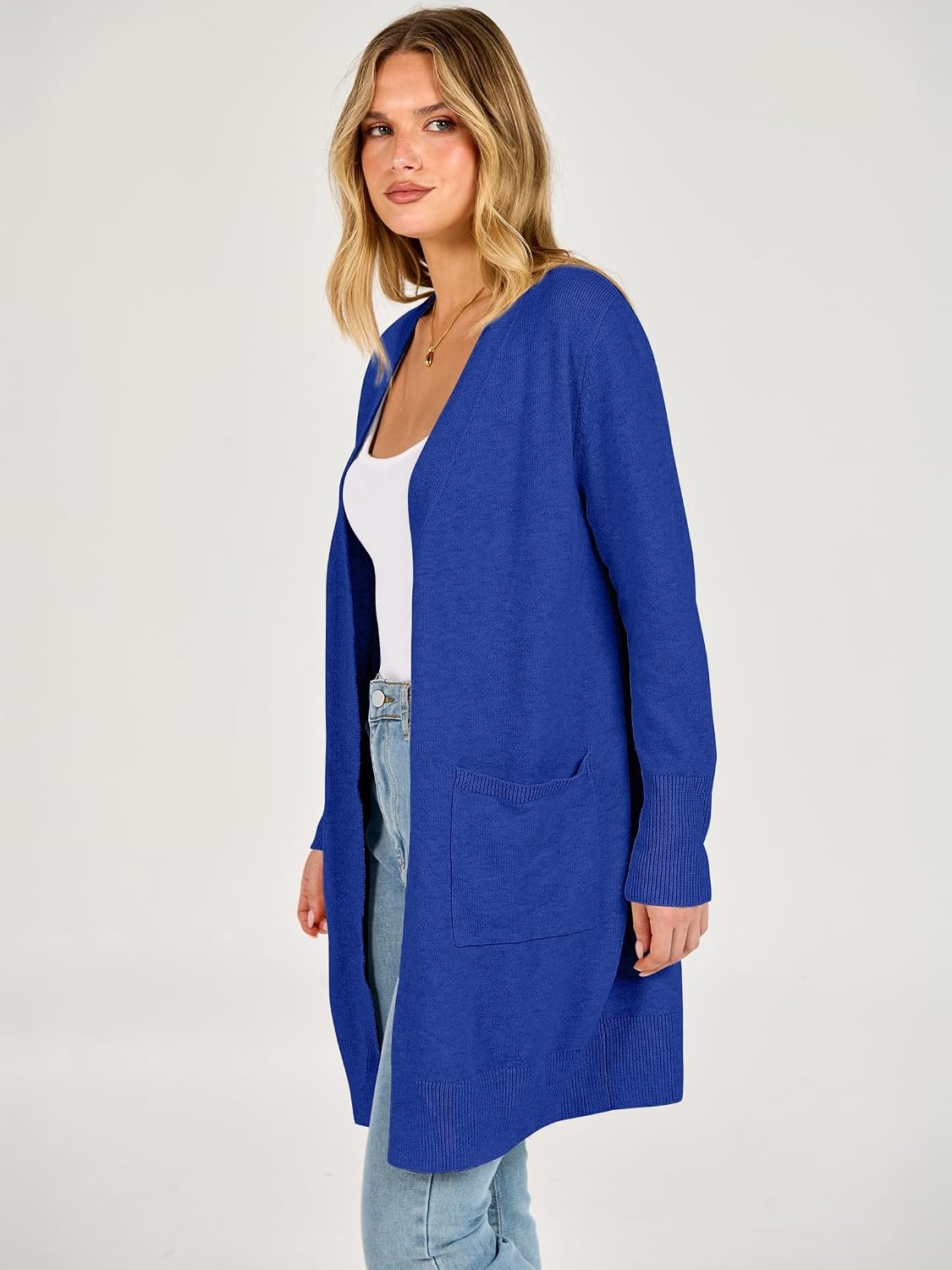 image:imageANRABESS Womens Lightweight Long Cardigan Sweaters 2026 Fall OutfitsRoyal Blue