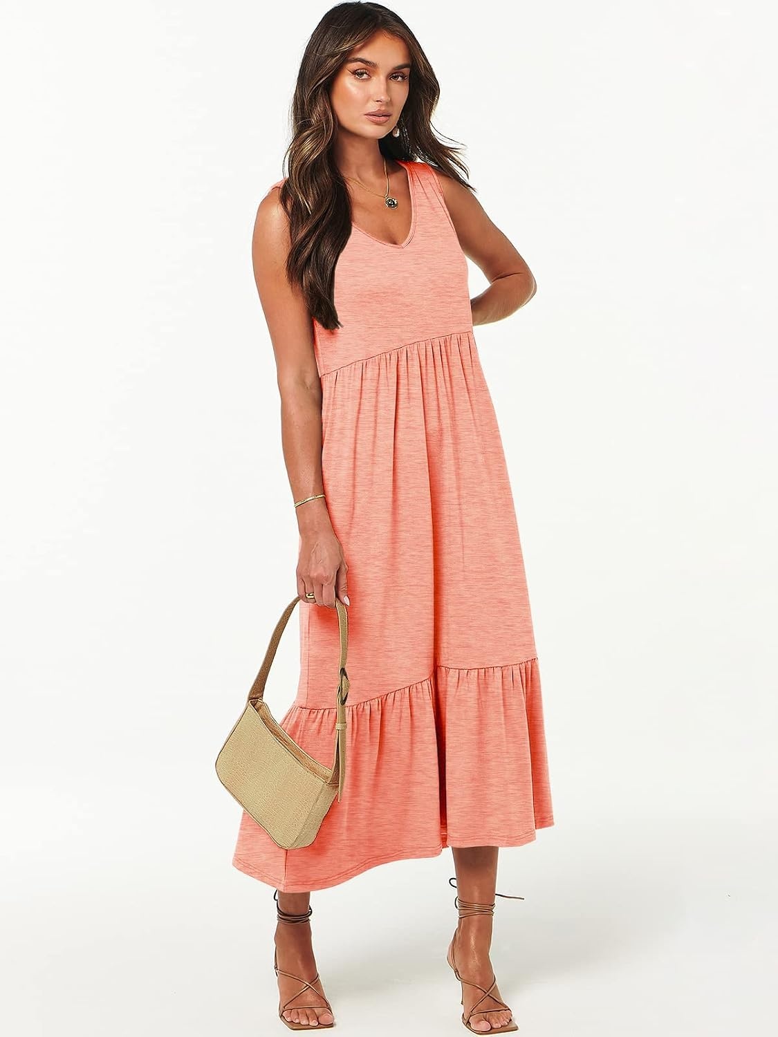 image:imageANRABESS Womens Sleeveless Summer Casual Maxi Dresses with PocketsPink