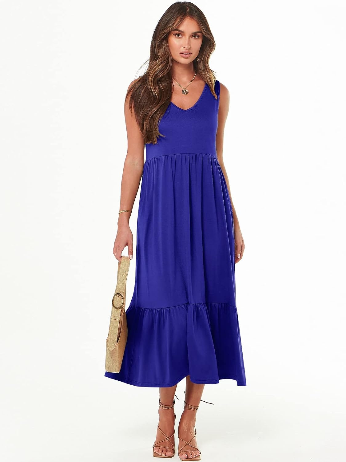 image:imageANRABESS Womens Sleeveless Summer Casual Maxi Dresses with PocketsRoyal Blue