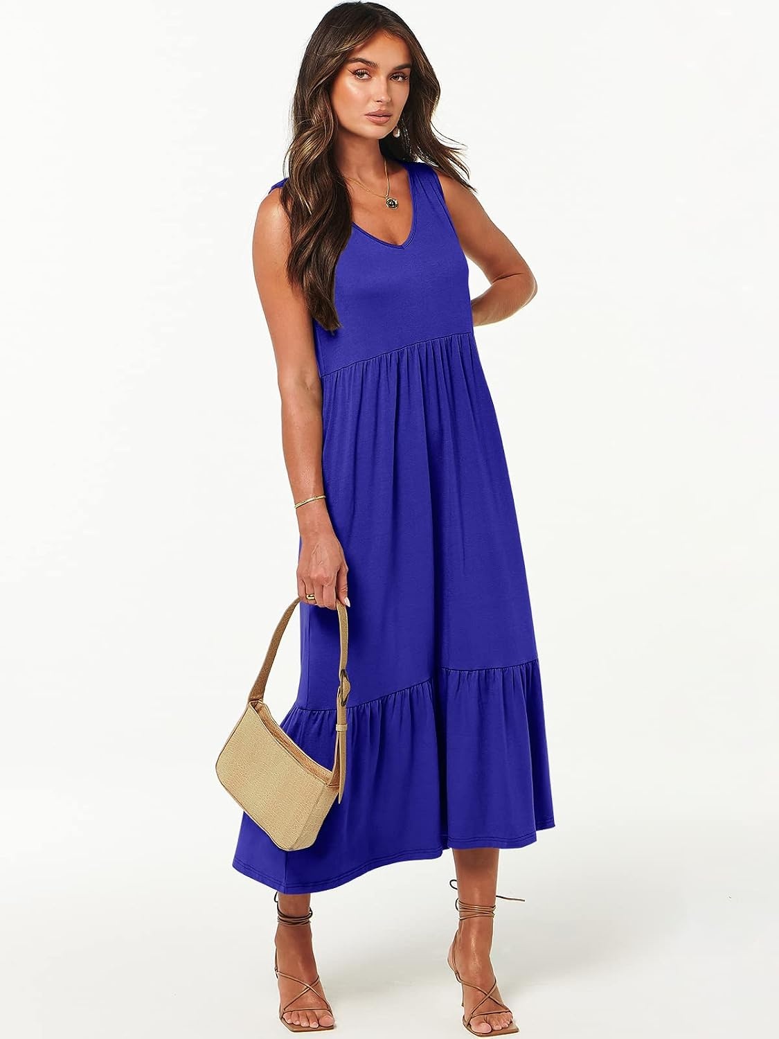 image:imageANRABESS Womens Sleeveless Summer Casual Maxi Dresses with PocketsRoyal Blue