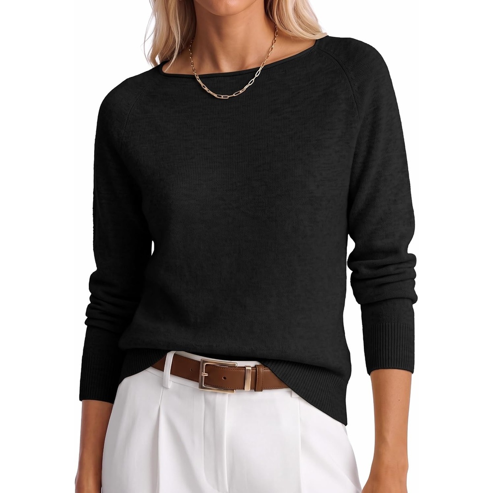 image:imageANRABESS Women Long Sleeve Rolled Neck Fall Lightweight Sweaters TopBlack