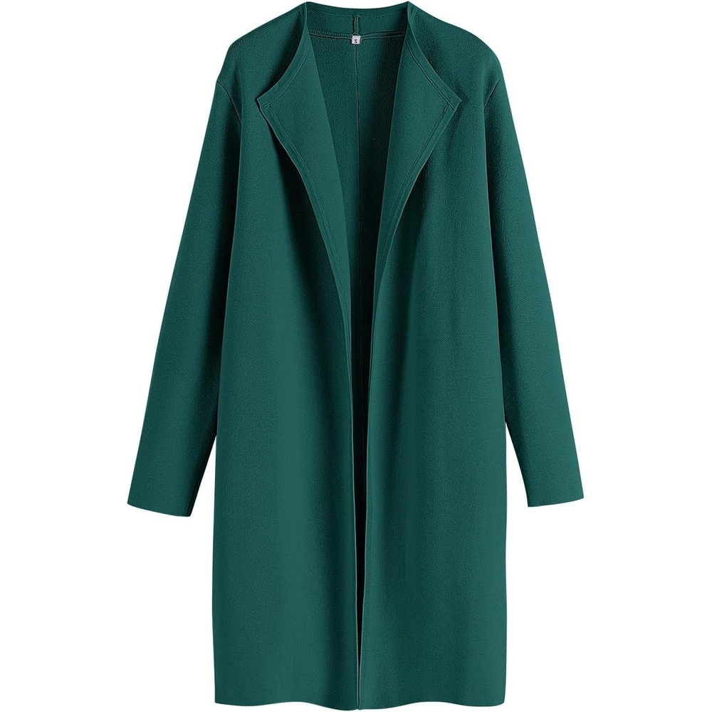 image:imageANRABESS Womens Long Cardigans Sweater 2026 Fall Dressy Casual Lapel Knit Warm Trench Coatigan Oversized Blazer Jacket CoatDark Green