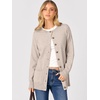 ANRABESS Cardigan Sweater for Women Button Up 2026 Fall Outfits(Almond)
