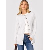 ANRABESS Cardigan Sweater for Women Button Up 2026 Fall Outfits(White)