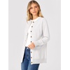 ANRABESS Cardigan Sweater for Women Button Up 2026 Fall Outfits(White)