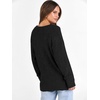 ANRABESS Ribbed V Neck Long Sleeve Shirts for Women(Black)