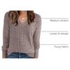ANRABESS Ribbed V Neck Long Sleeve Shirts for Women(Coffee)