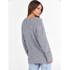ANRABESS Ribbed V Neck Long Sleeve Shirts for Women(Grey)