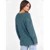ANRABESS Ribbed V Neck Long Sleeve Shirts for Women(Lake Blue)
