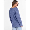 ANRABESS Ribbed V Neck Long Sleeve Shirts for Women(Navy Blue)