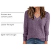 ANRABESS Ribbed V Neck Long Sleeve Shirts for Women(Purple)