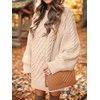 ANRABESS Sweater Dress for Women Oversized Cable Knit Fall Long Sleeve(Apricot)