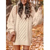 ANRABESS Sweater Dress for Women Oversized Cable Knit Fall Long Sleeve(Apricot)